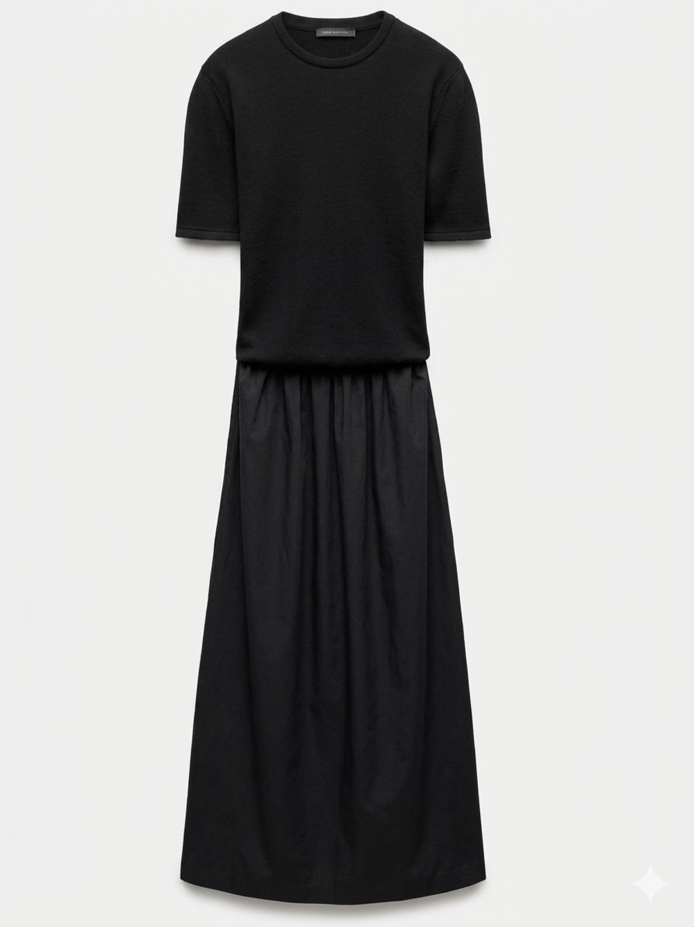 Zara Black Short-Sleeve Knit Dress - Picture 2 of 6
